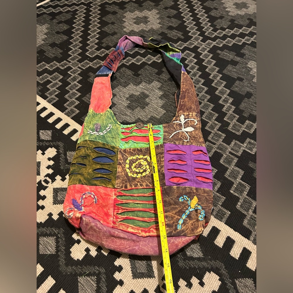 Rising International Multicolor Patchwork Shoulde… - image 3